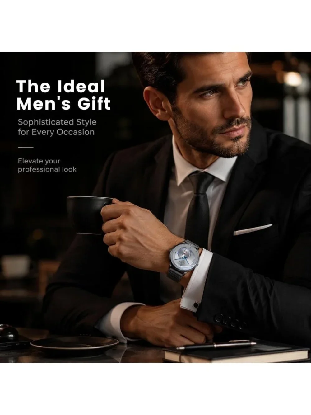 Men's Gray Automatic Mechanical Minimalist Dial Stainless Steel Luxury Watch